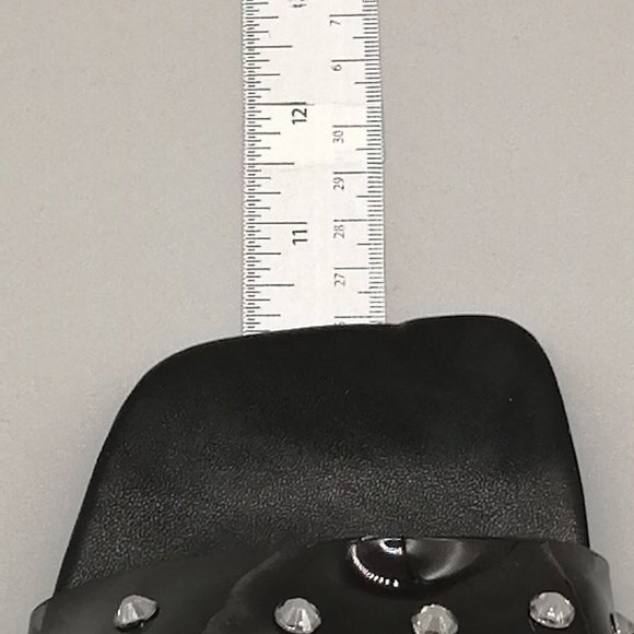 XOXO Womens Sandal Razia Black Slide Clear Studded Strap Chunky High Heel 11 - Picture 5 of 9